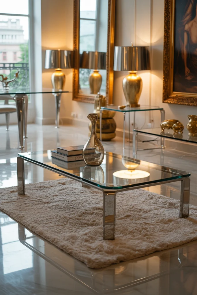 Glass and Gold Accents