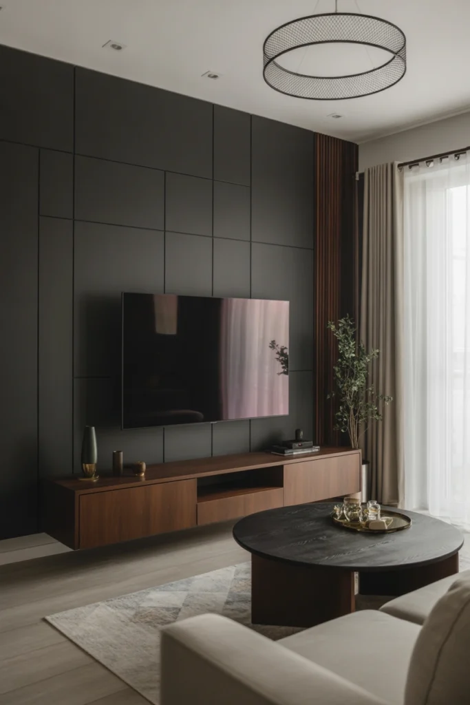 Dark Charcoal TV Wall