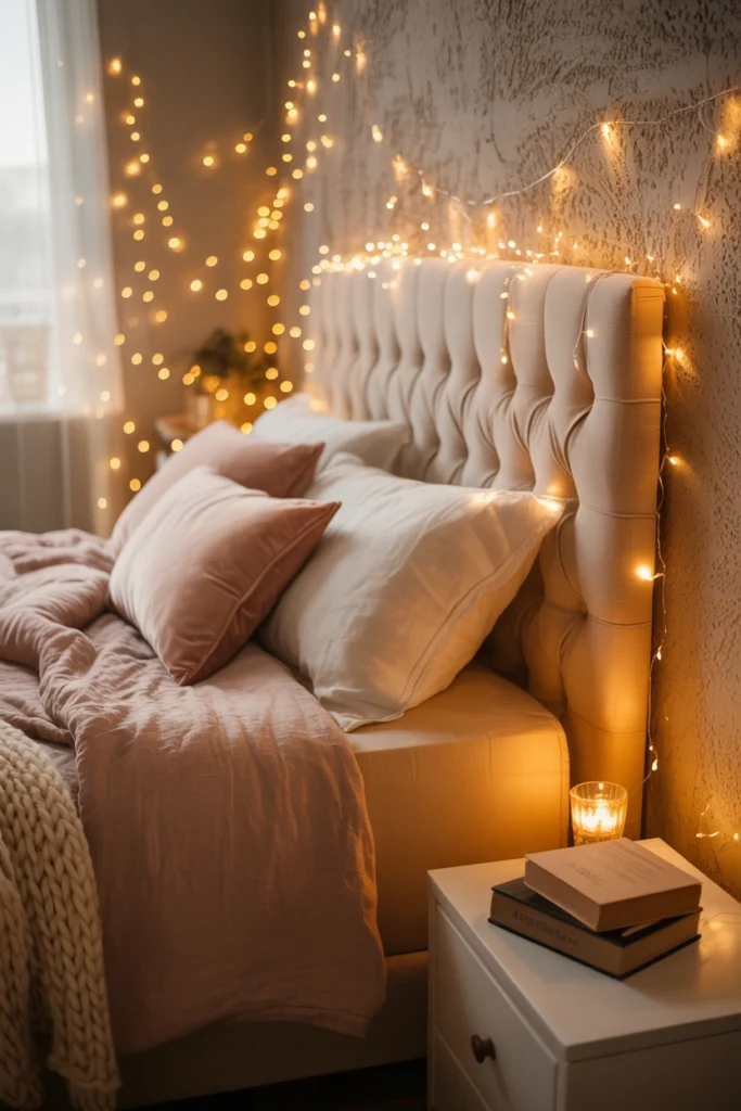 Fairy Light Headboard Accent
