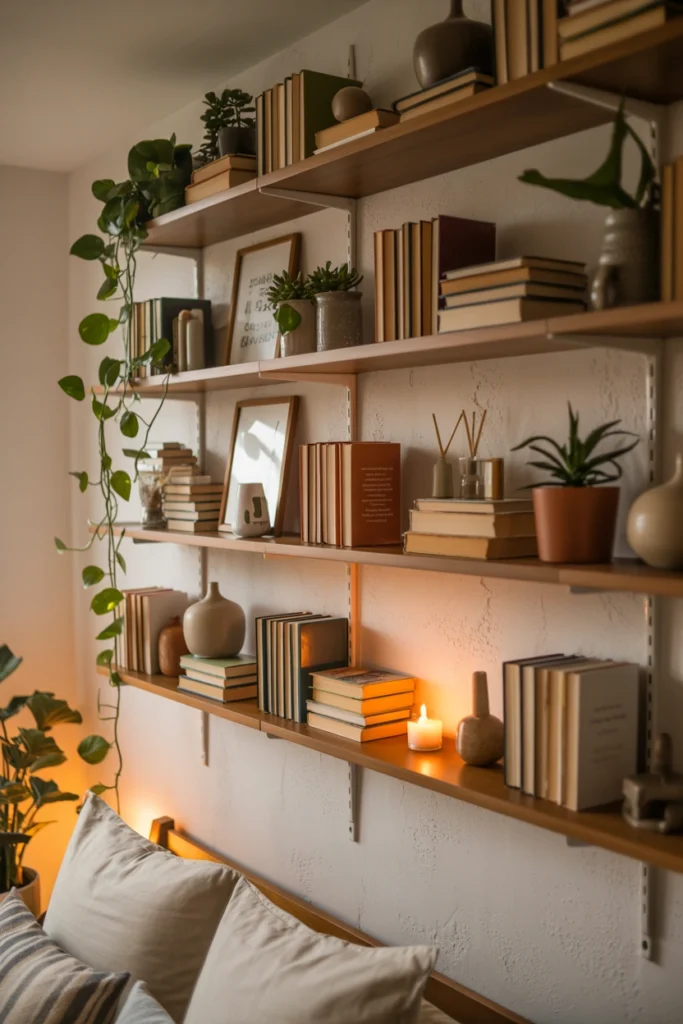 Floating Shelves with Decor