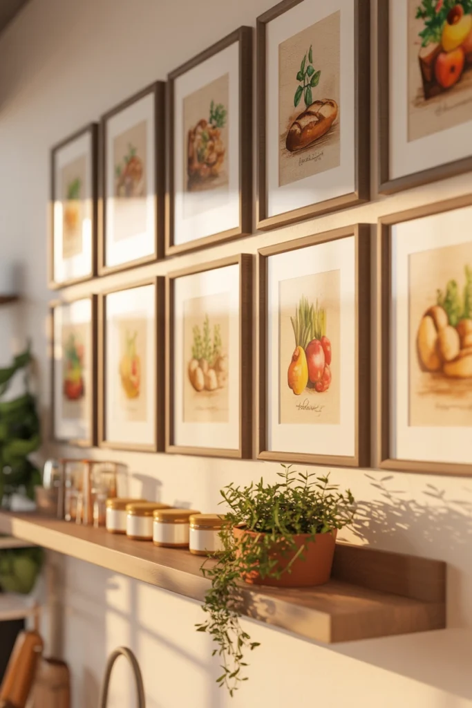 Framed Food-Themed Artwork