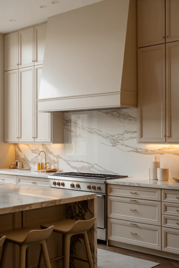 Full-Height Marble Backsplash