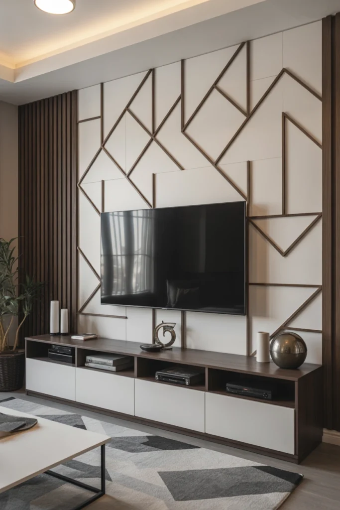 Geometric Panel TV Wall