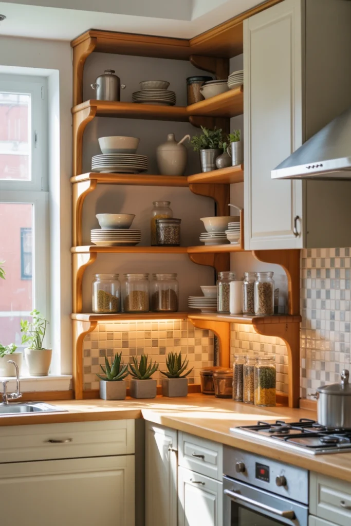 Install Corner Shelves