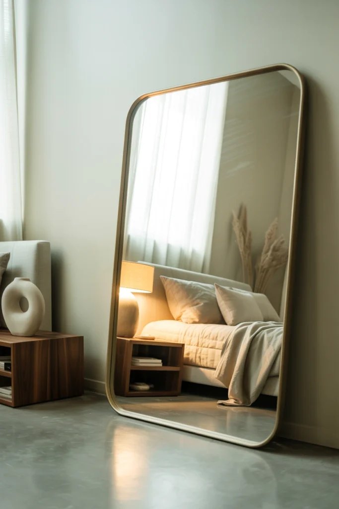 Leaning Oversized Mirror