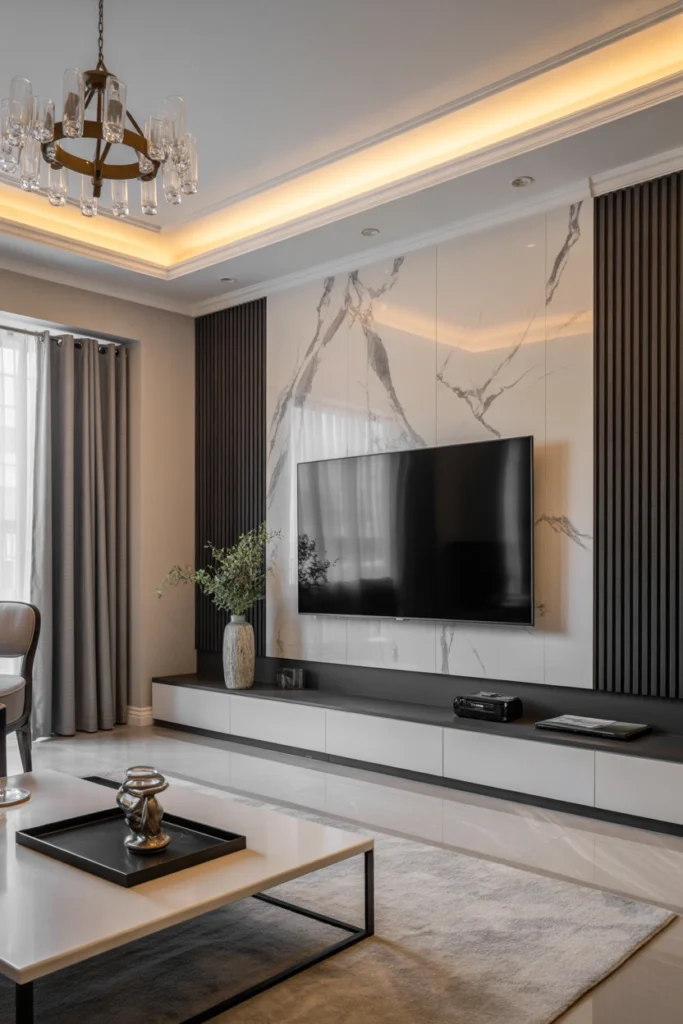 Marble Accent TV Wall