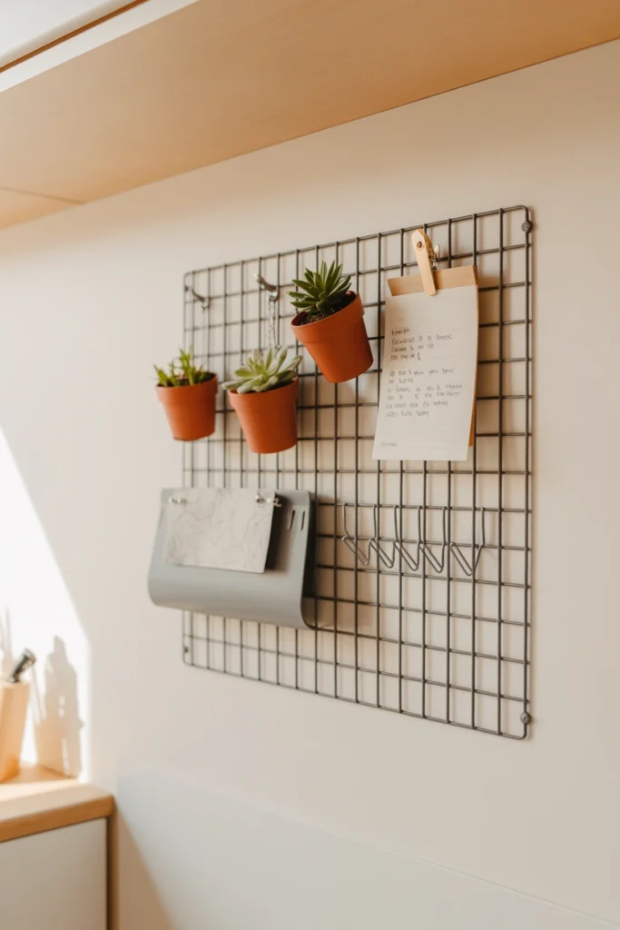 Metal Wall Grid Organizer