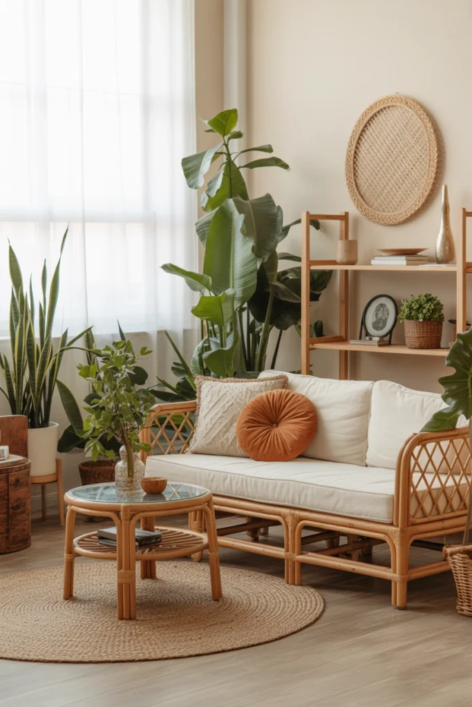 Plant and Rattan Combination