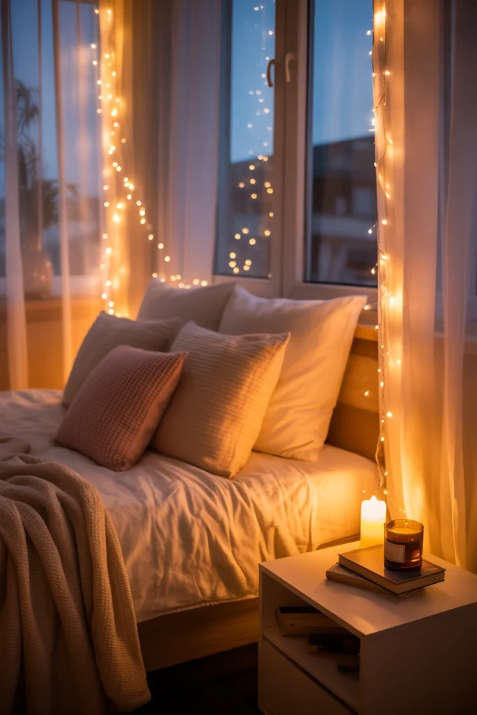 String Lights Around Windows