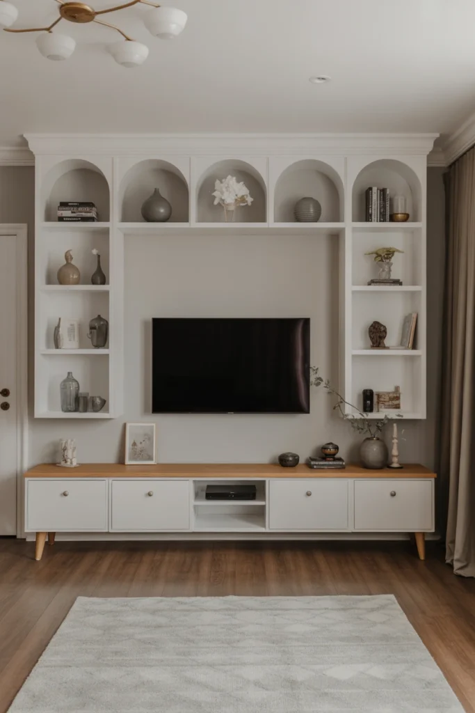 Symmetrical TV Wall Design