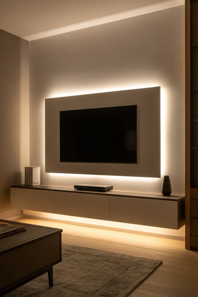 TV Wall with LED Backlighting