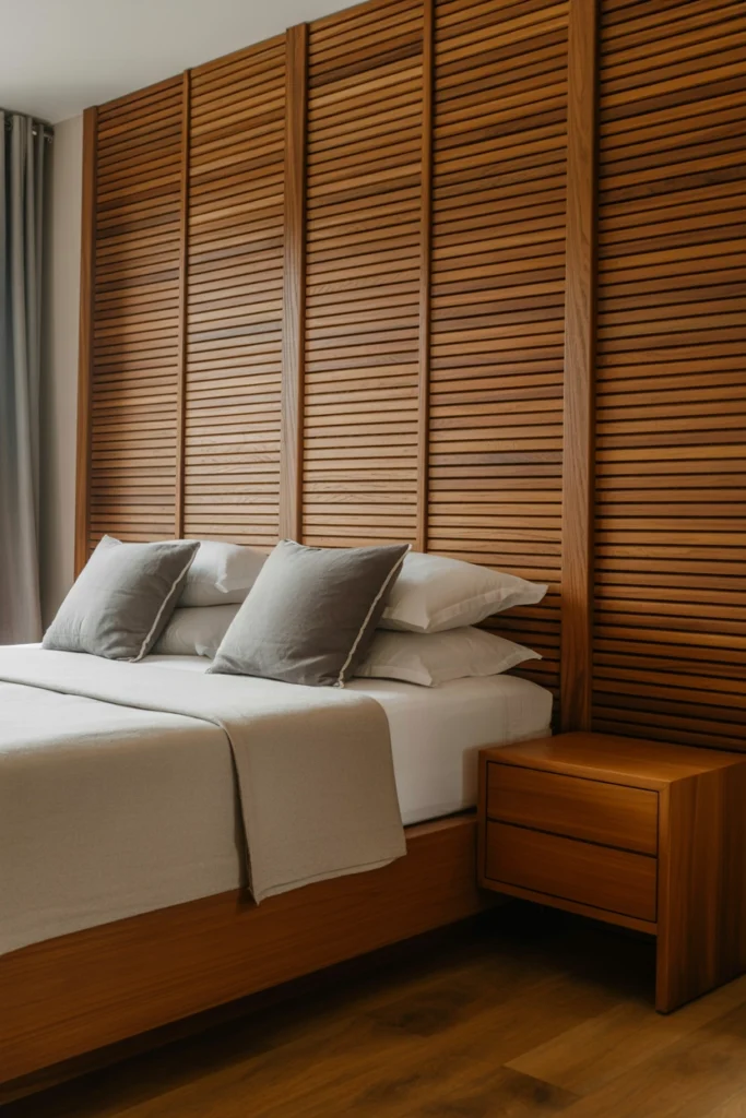 Wooden Slat Headboard