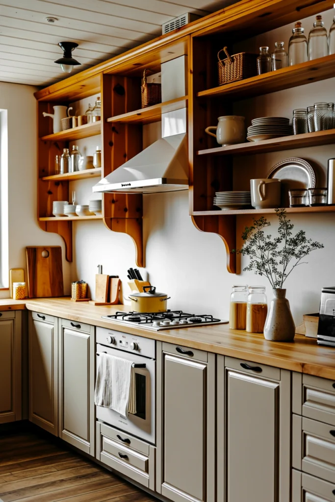 Open Wooden Shelving