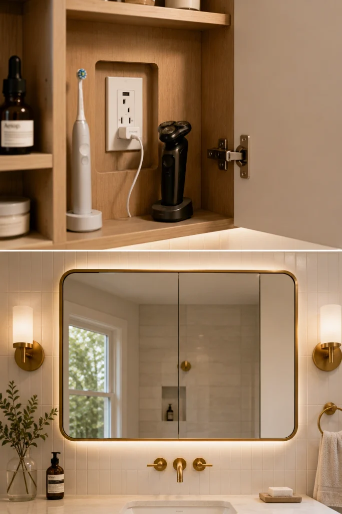 Concealed Outlet Behind Mirror Cabinet
