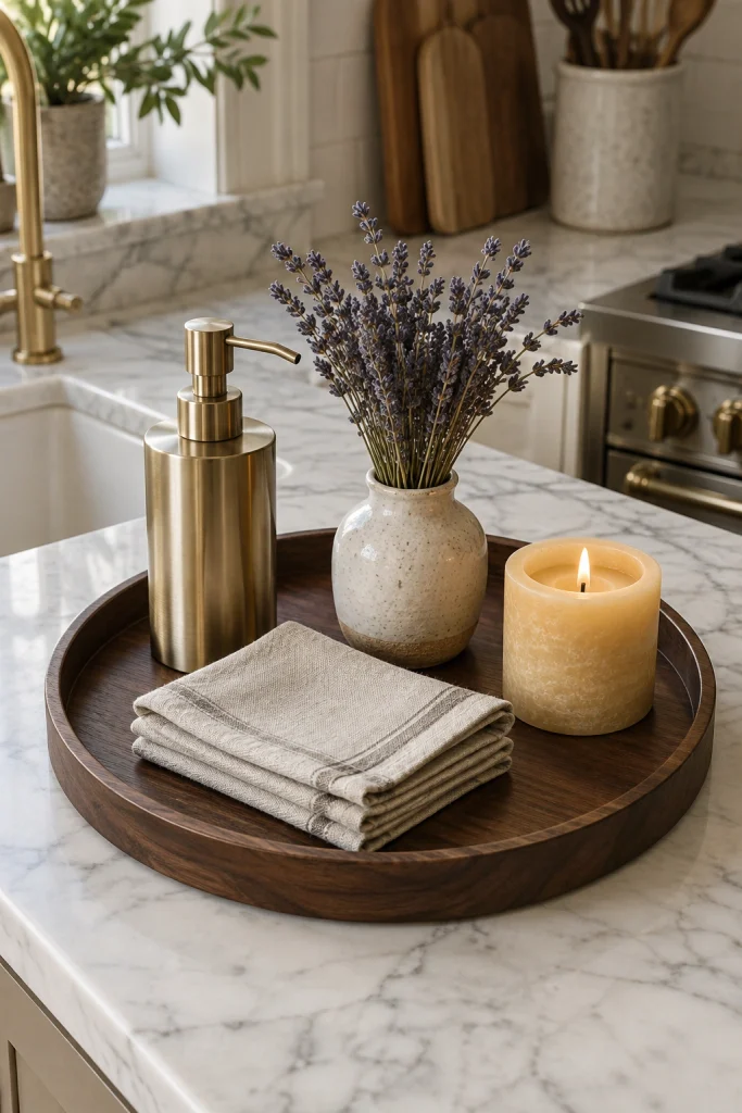 25 Kitchen Design and Decorating Ideas for Every Home Countertop Tray Styling