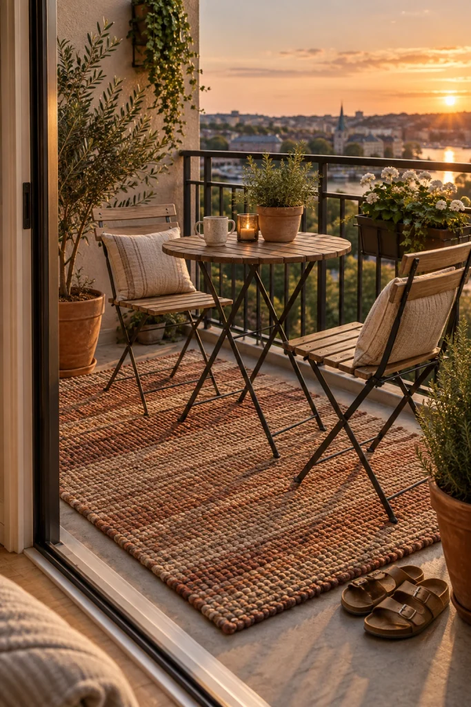 25 Balcony Decor Ideas for a Stunning Outdoor Space Cozy Outdoor Rug