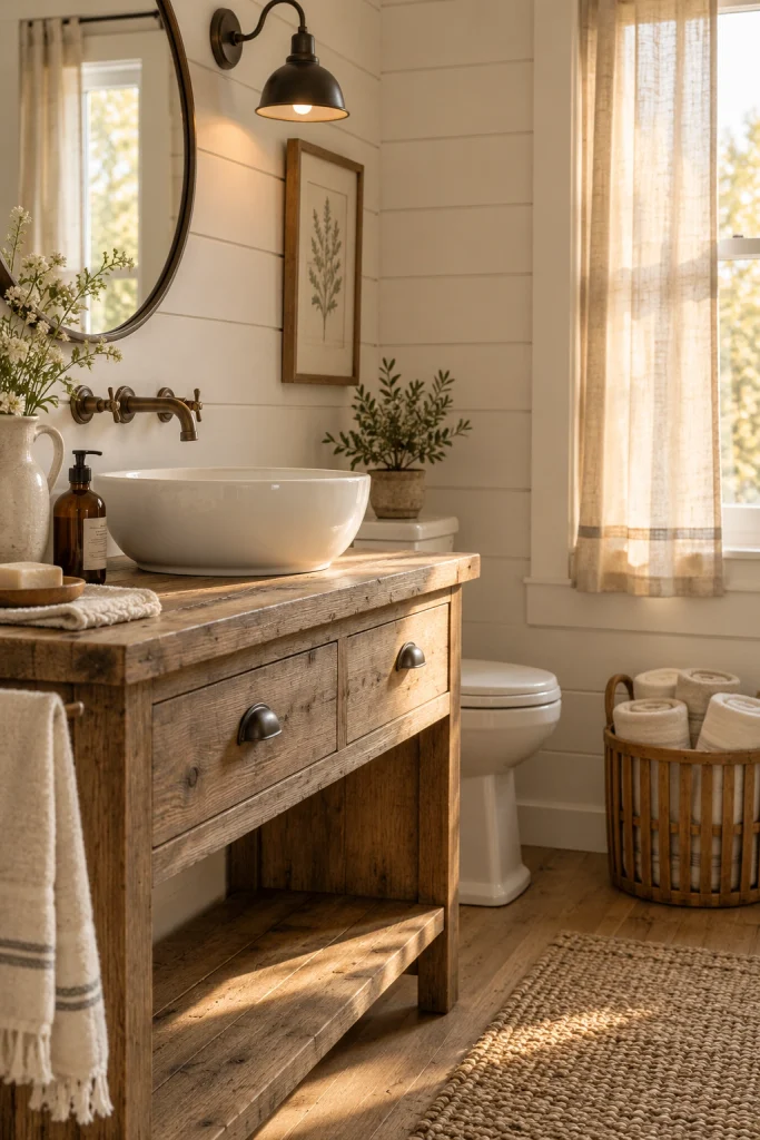 Farmhouse Bathroom Decorating Ideas