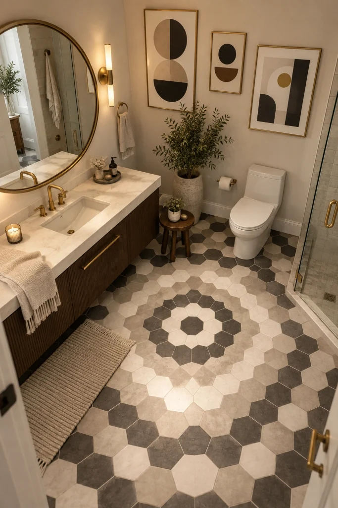 Geometric Bathroom Decorating Ideas