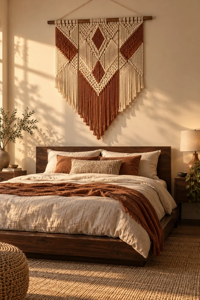 22 Master Bedroom Decor Ideas for a Retreat Like Escape Geometric Wall Decor