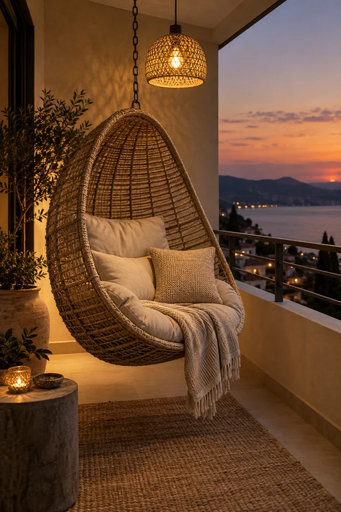 25 Balcony Decor Ideas for a Stunning Outdoor Space Hanging Chair Retreat