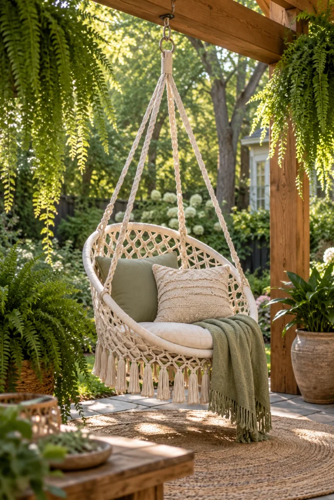 25 Patio Decor Ideas for a Stunning Outdoor Space Hanging Chair Setup