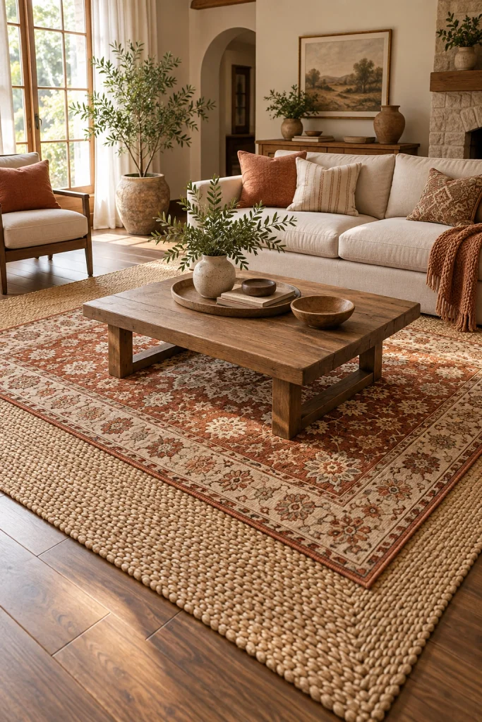 Layered Rug Arrangement