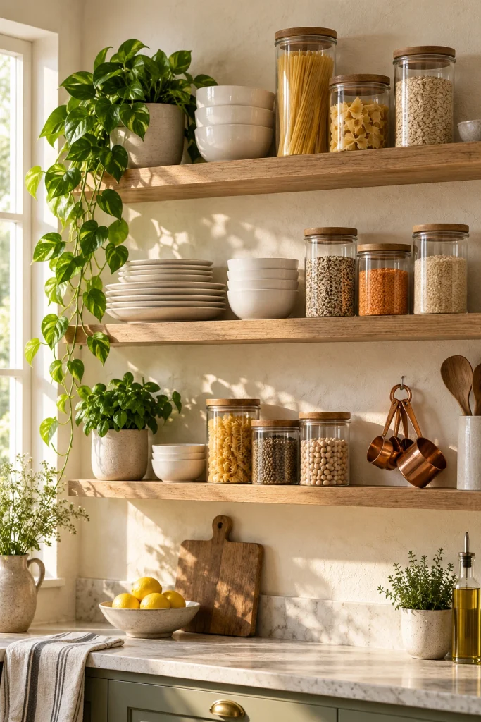 25 Kitchen Design and Decorating Ideas for Every Home Open Shelving Display