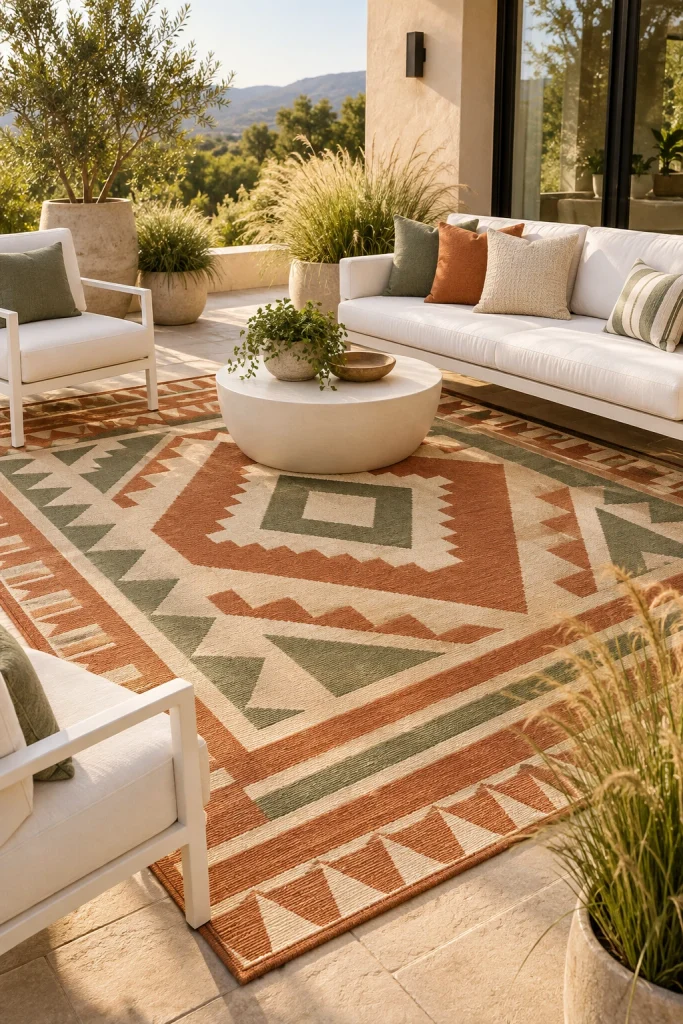 25 Patio Decor Ideas for a Stunning Outdoor Space Outdoor Rug Pattern