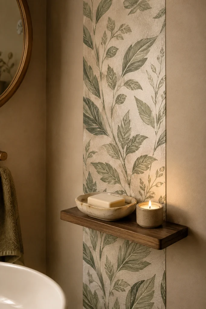 32 Small Bathroom Storage Ideas With No Cabinet Space Peel-and-Stick Wallpaper Niche