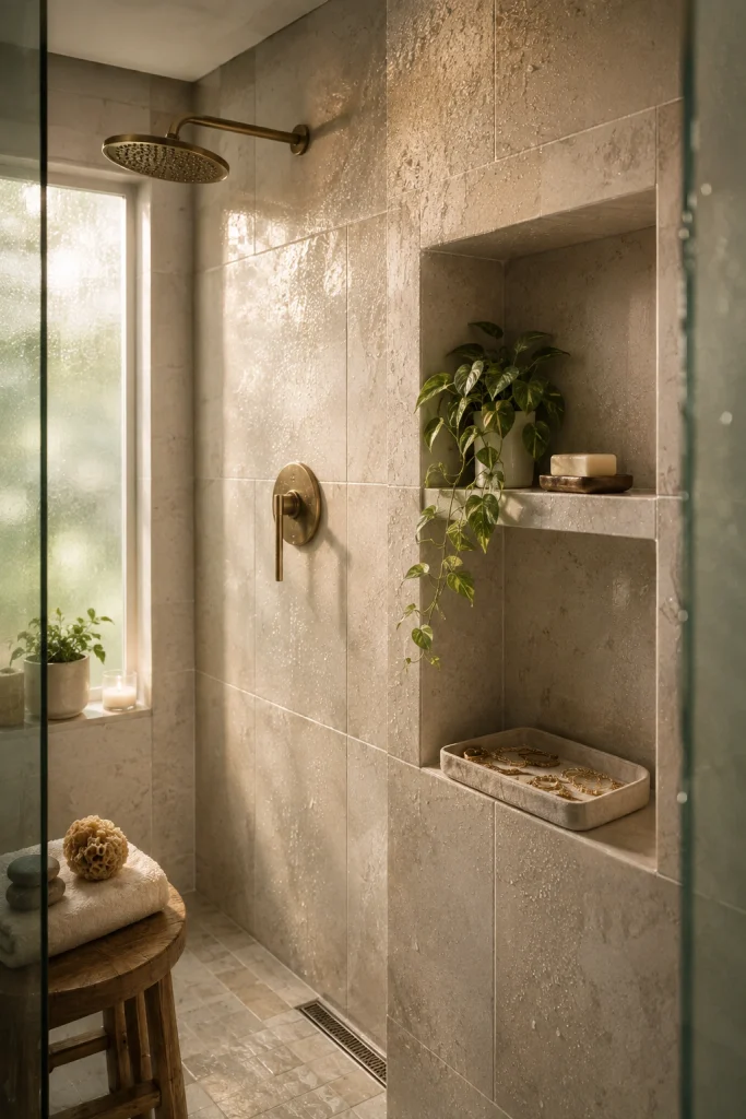Recessed Niche Instead of a Shower Caddy