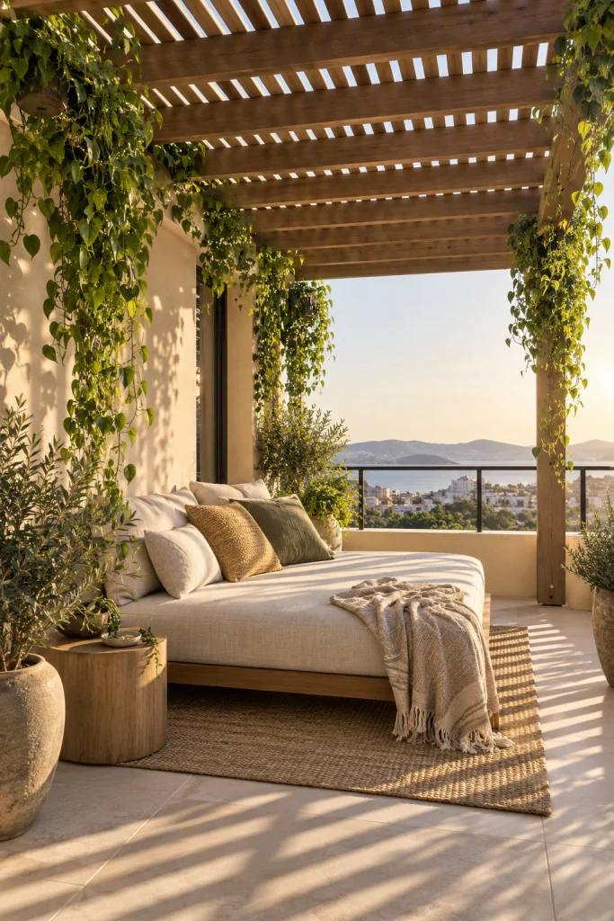 25 Balcony Decor Ideas for a Stunning Outdoor Space Shaded Pergola Overhang