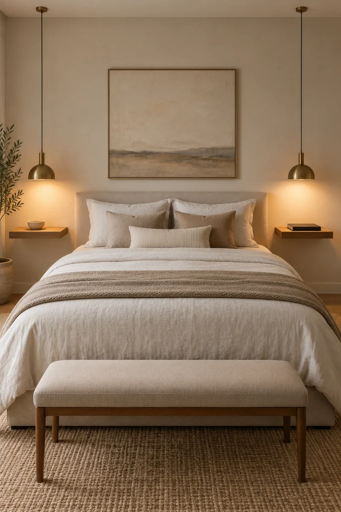 22 Master Bedroom Decor Ideas for a Retreat Like Escape Sleek Floating Nightstands