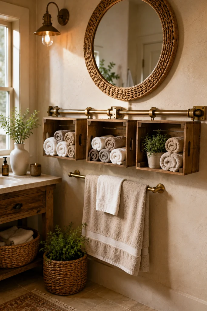 Sliding Storage Crate Shelf for Towels