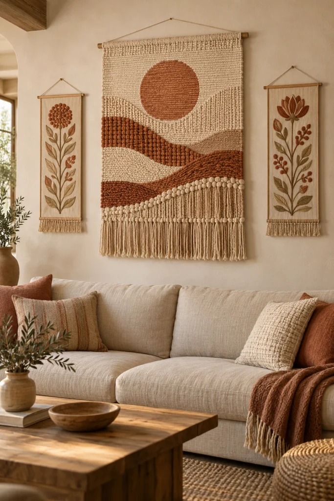 30 DIY Home Decor Ideas to Transform Your Space Textile Wall Hanging