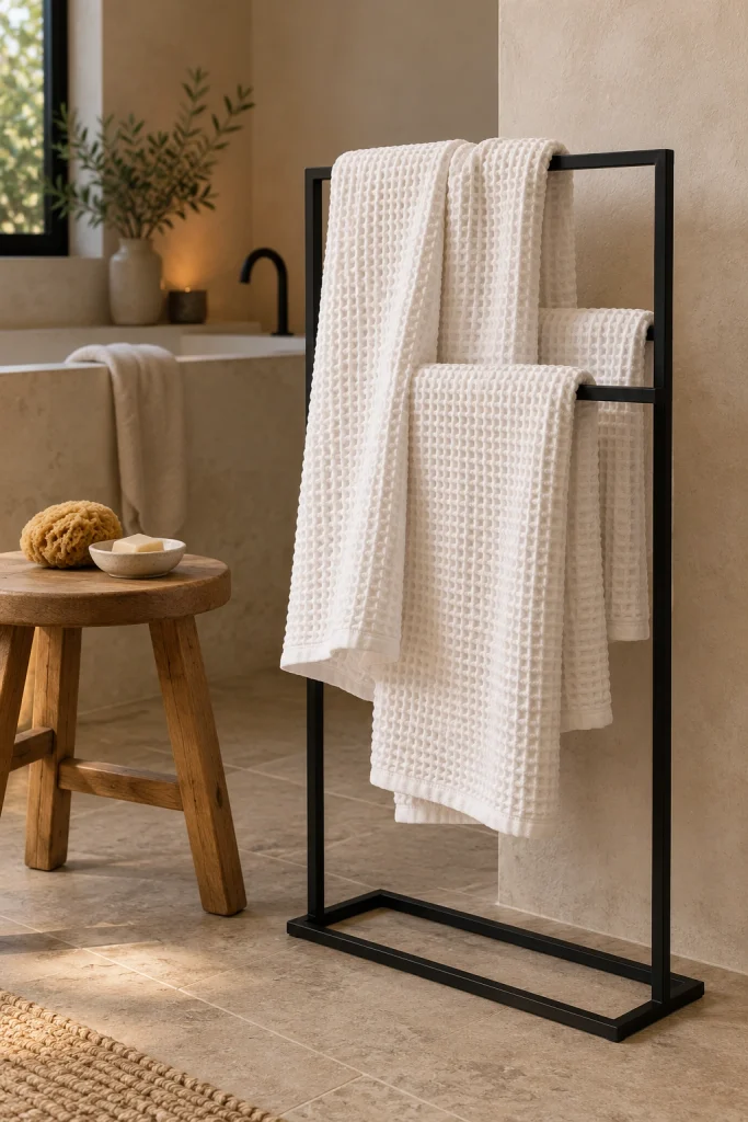 22 Modern Bathroom Decor Ideas for a Sleek Look Textured Towels