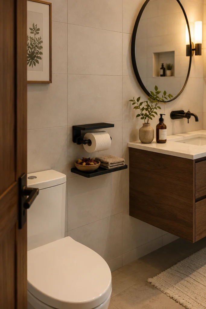 Wall-Mounted TP Holder With Side Shelf
