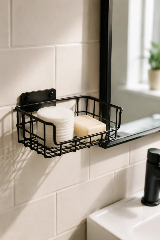 32 Small Bathroom Storage Ideas With No Cabinet Space Wall-Mounted Wire Basket